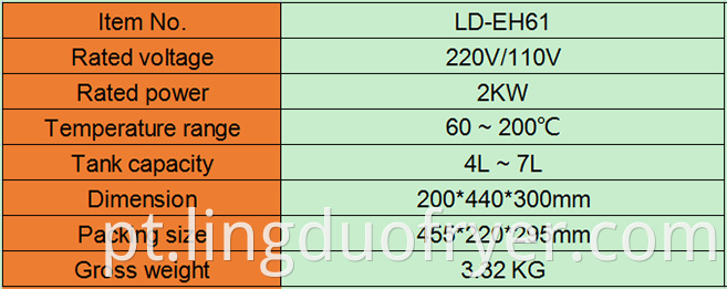 Electric Fryer Product Details